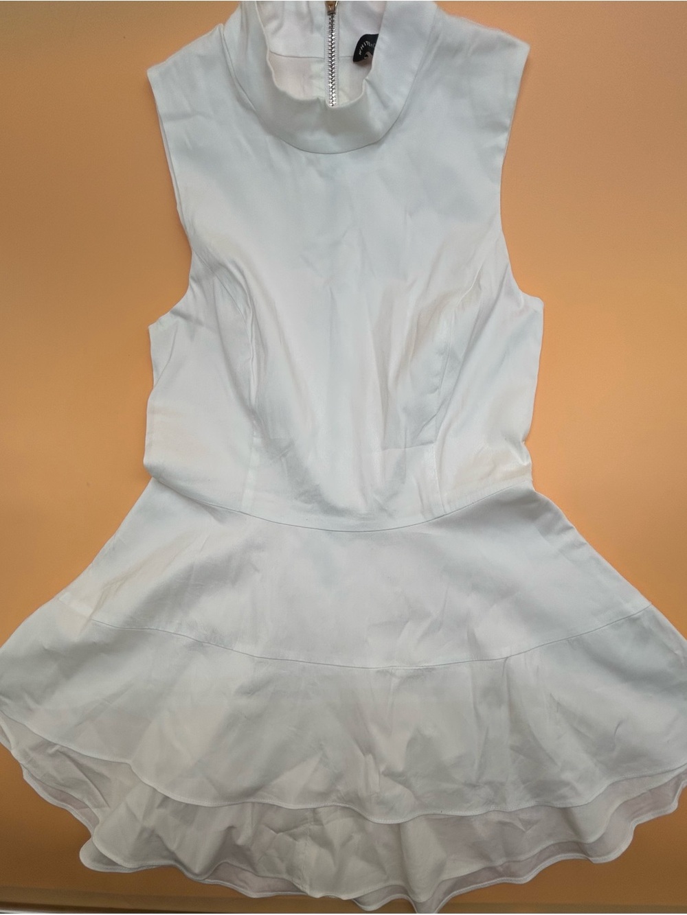 White House Black Market White Peplum Top Size 2